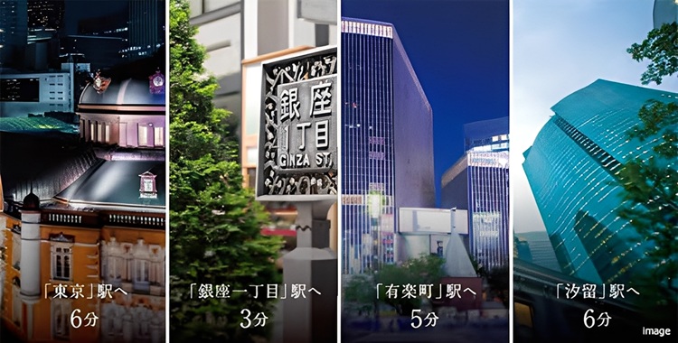 「東京」駅へ～「汐留」駅へ｜ザ・パークハウス月島ディアスタ